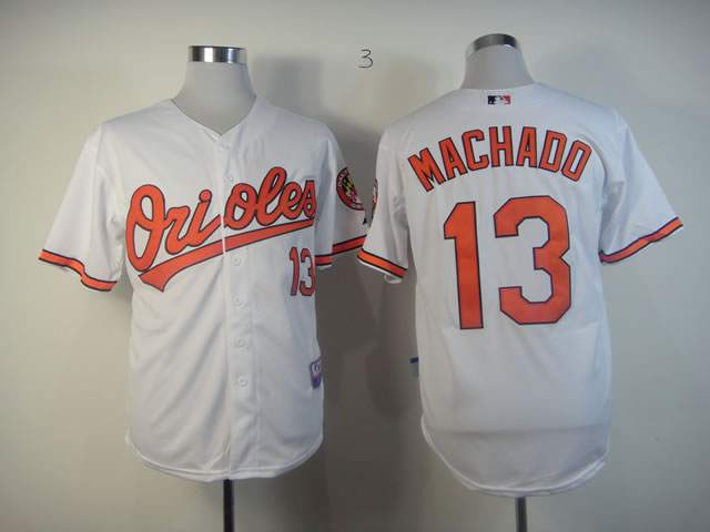 Men Baltimore Orioles #13 Machado White MLB Jerseys